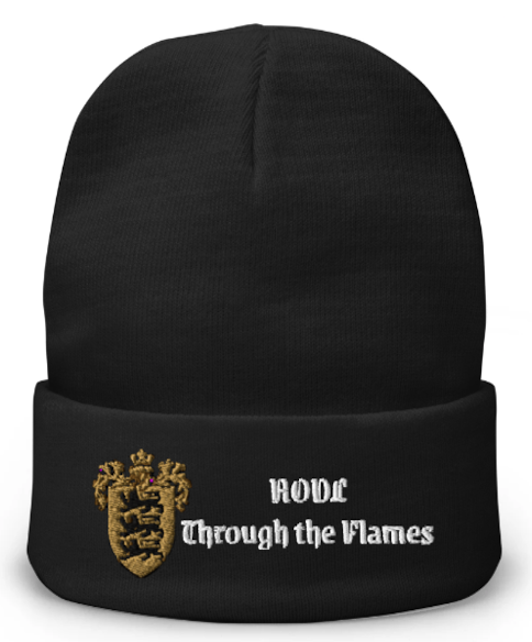 HODL Through the Flames Beanie — Sixth Circle Productions black gold toque